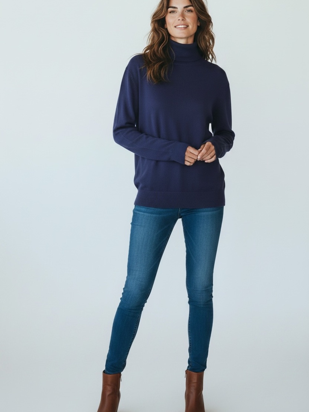 Cyrus Navy Turtleneck Sweater